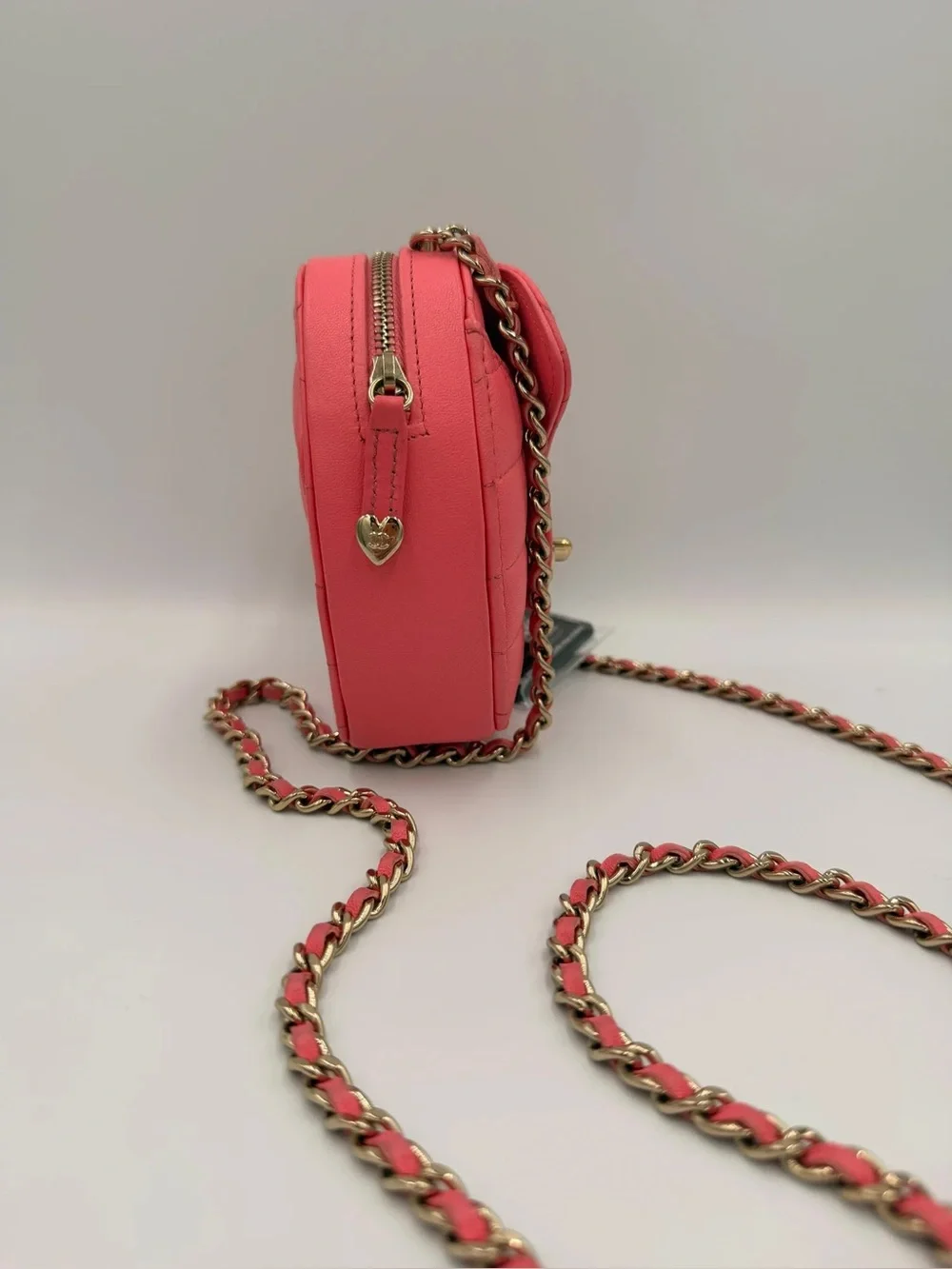 Chanel CC In Love Heart Bag — Coral Pink Lambskin 22S